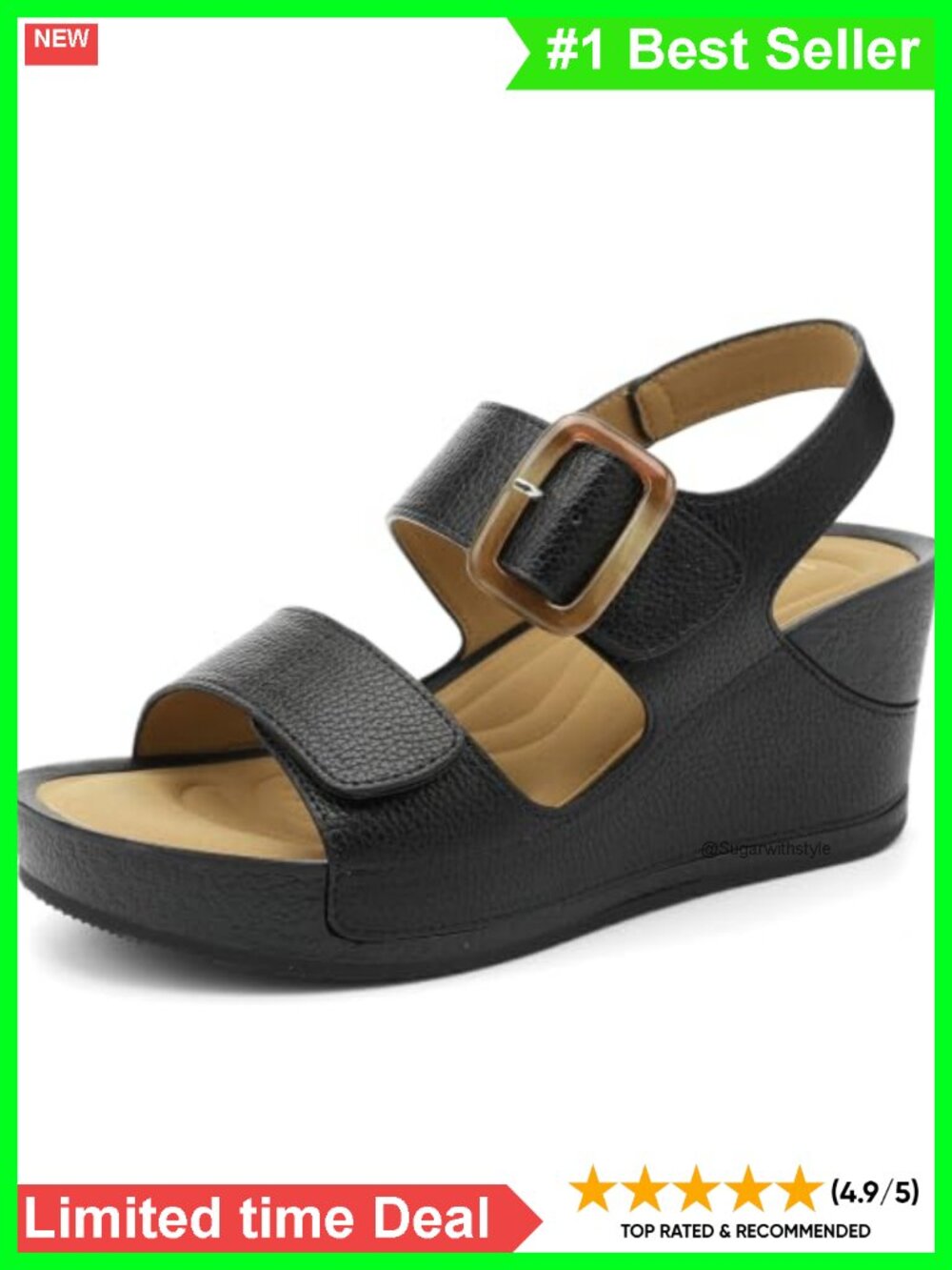 Platform Wedge Sandals Open Toe Ankle Strap Comfortable